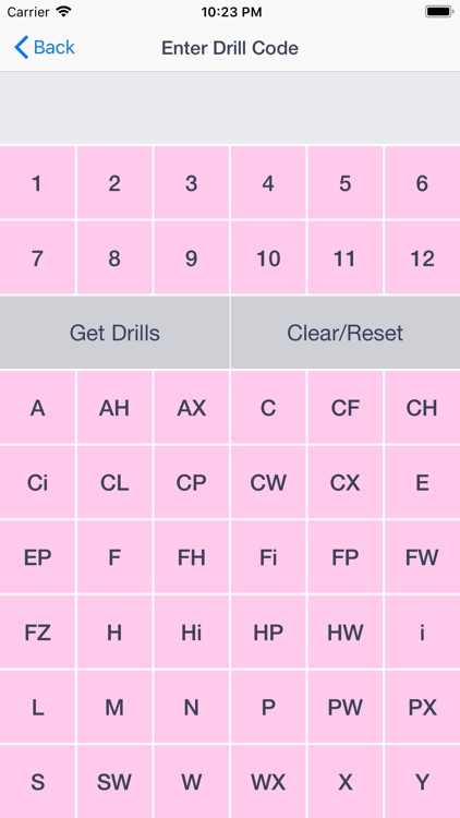 ERG Drill Codes