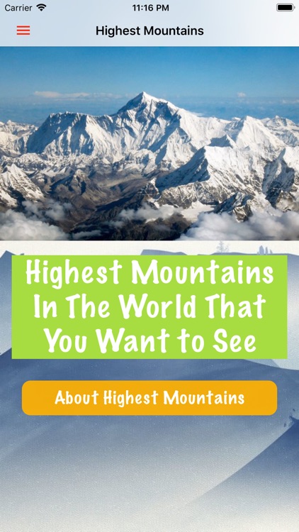 Highest Mountains In The World