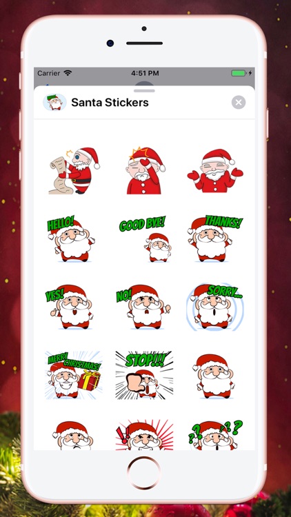 Merry Christmas Santa Stickers
