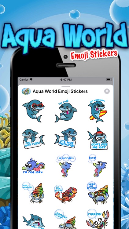 Aqua World Emoji Stickers