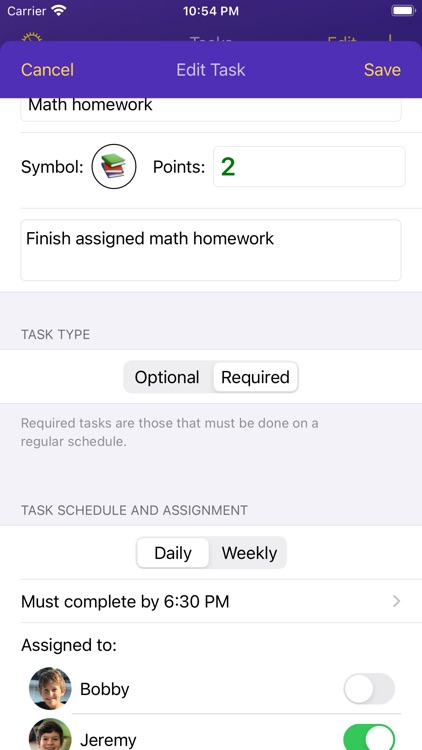 Privilege Points Chore Tracker screenshot-4