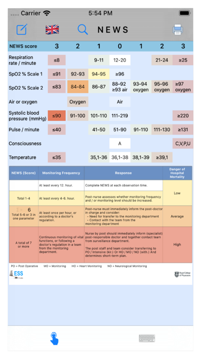 NEWS / MEWS Calculator screenshot 3