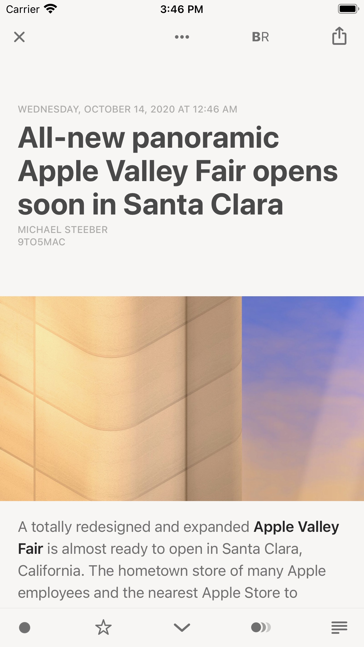 Screenshot do app Reeder 5