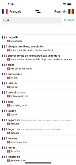 Game screenshot Dictionnaire Roumain-Français hack