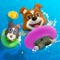 Hot summer has arrived, the pool park is open, small animals in the pool opened a party, looking at the people can let a cool summer, come to the game to interact with it