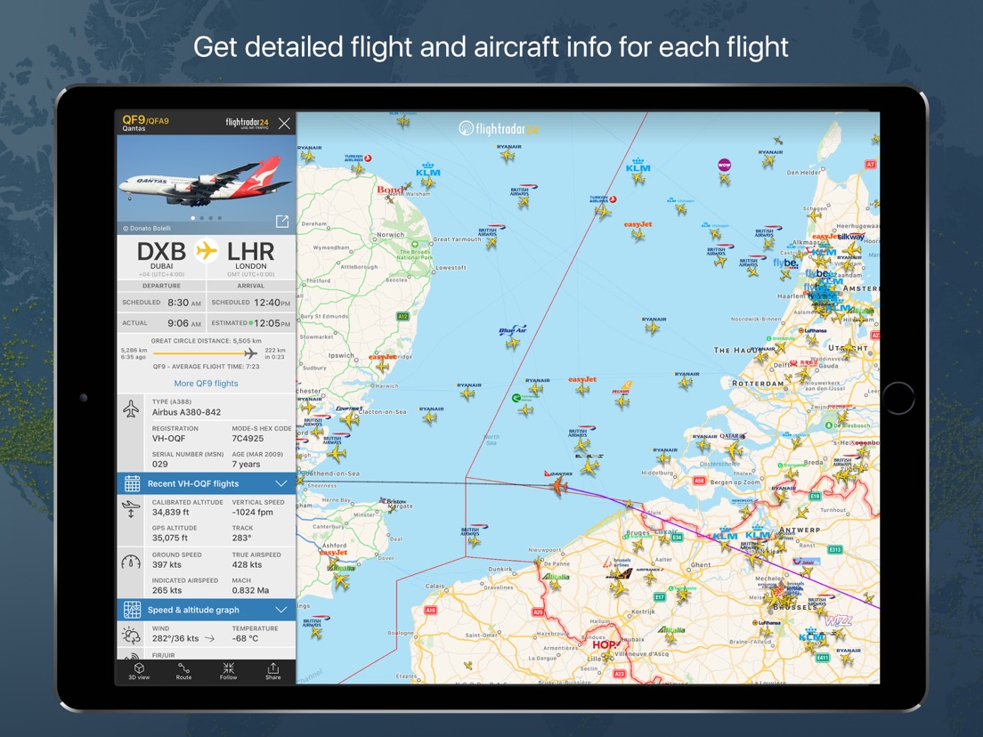 Flightradar24 Flight Tracker App voor iPhone, iPad en iPod touch