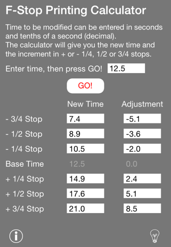 f-Stop Printing Calculator - náhled