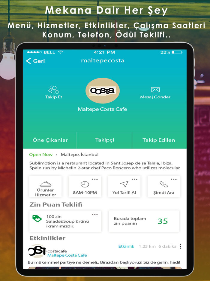 allzin- Mekanlar  Etkinlikler
