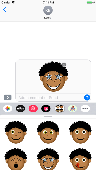 Afro Black Emoji Stickers screenshot 2