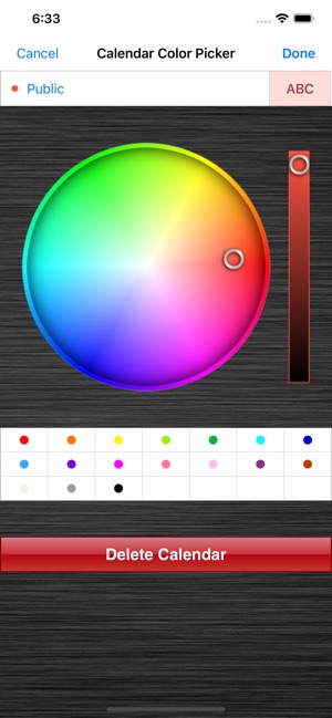 Calendar Color Picker