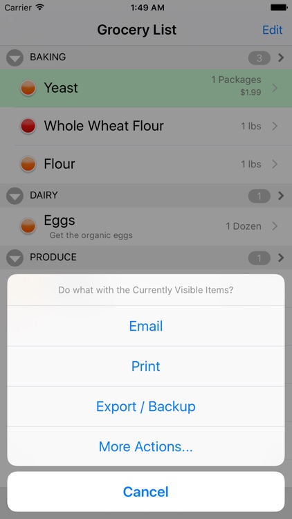 Groceries Grocery List screenshot-3