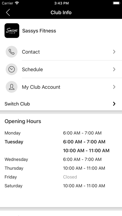 Sassys Fitness App screenshot 2