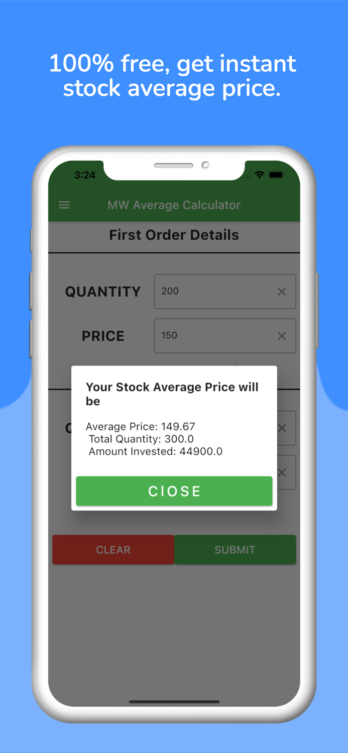 Stock Price Average Calculator