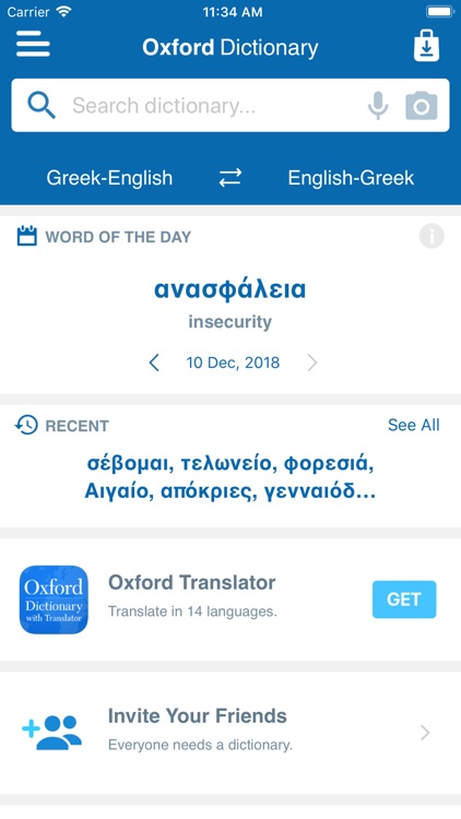 Oxford Greek Mini Dictionary