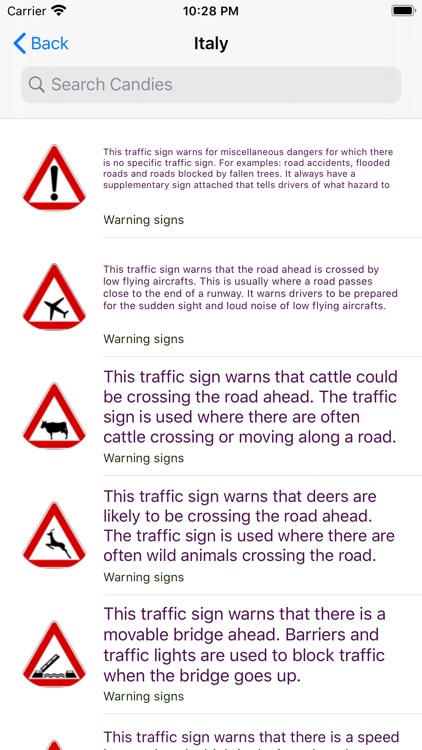 Road signs: all countries