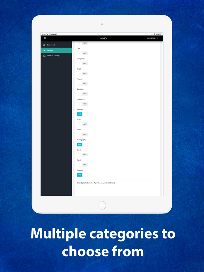 Wixio Parental Controls
