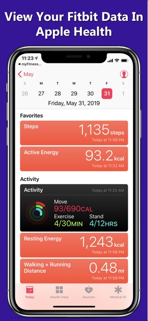 move fitbit data to apple health
