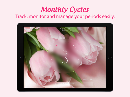 Period Tracker - Monthly Cycles, Menstrual Calendar & Ovulation / Fertility Diary screenshot