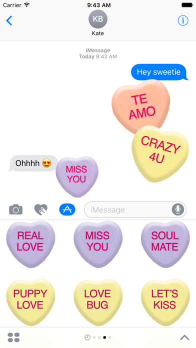 How to cancel & delete Candy Hearts - Sweet Emojis from iphone & ipad 2