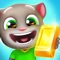 Players run and chase the robber, exploring the fun endless running worlds of Talking Tom Gold Run