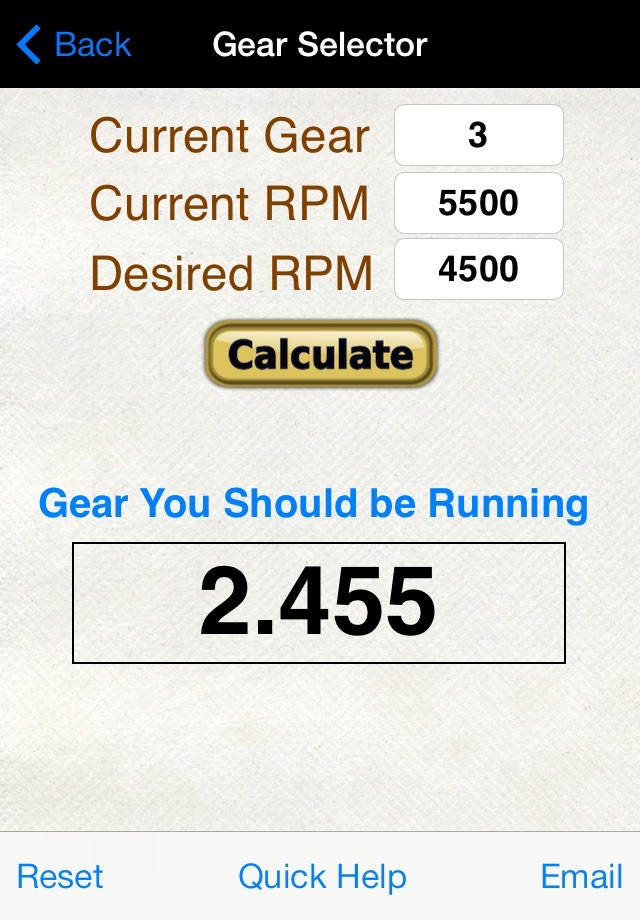 Gear & Engine Calculator screenshot 2