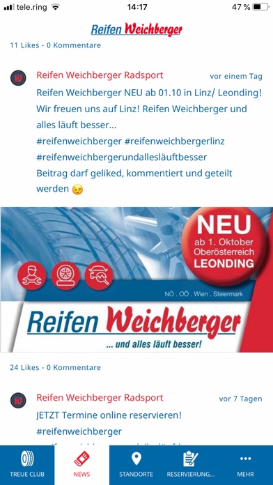 Reifen Weichberger screenshot 2