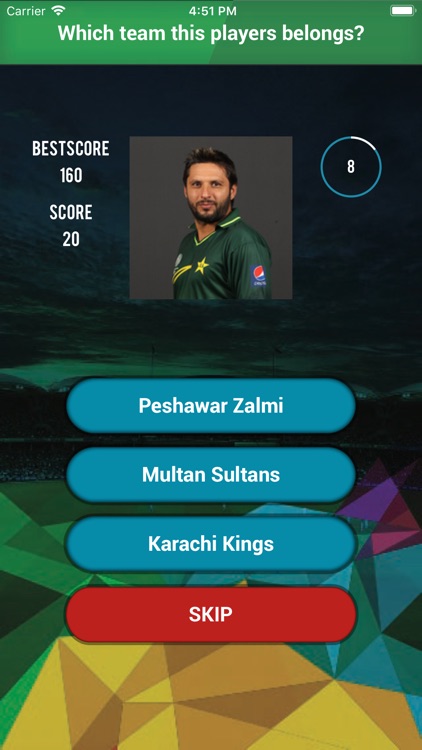 Cricket Player Team - PSL Quiz