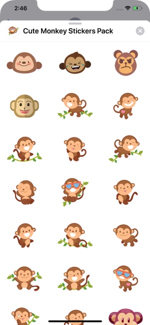 Cute Monkey Stickers Pack