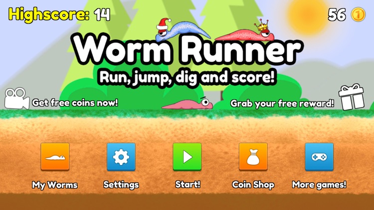 Worm Runner: Dig or jump!