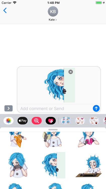 Blue Hair Girl Emojis