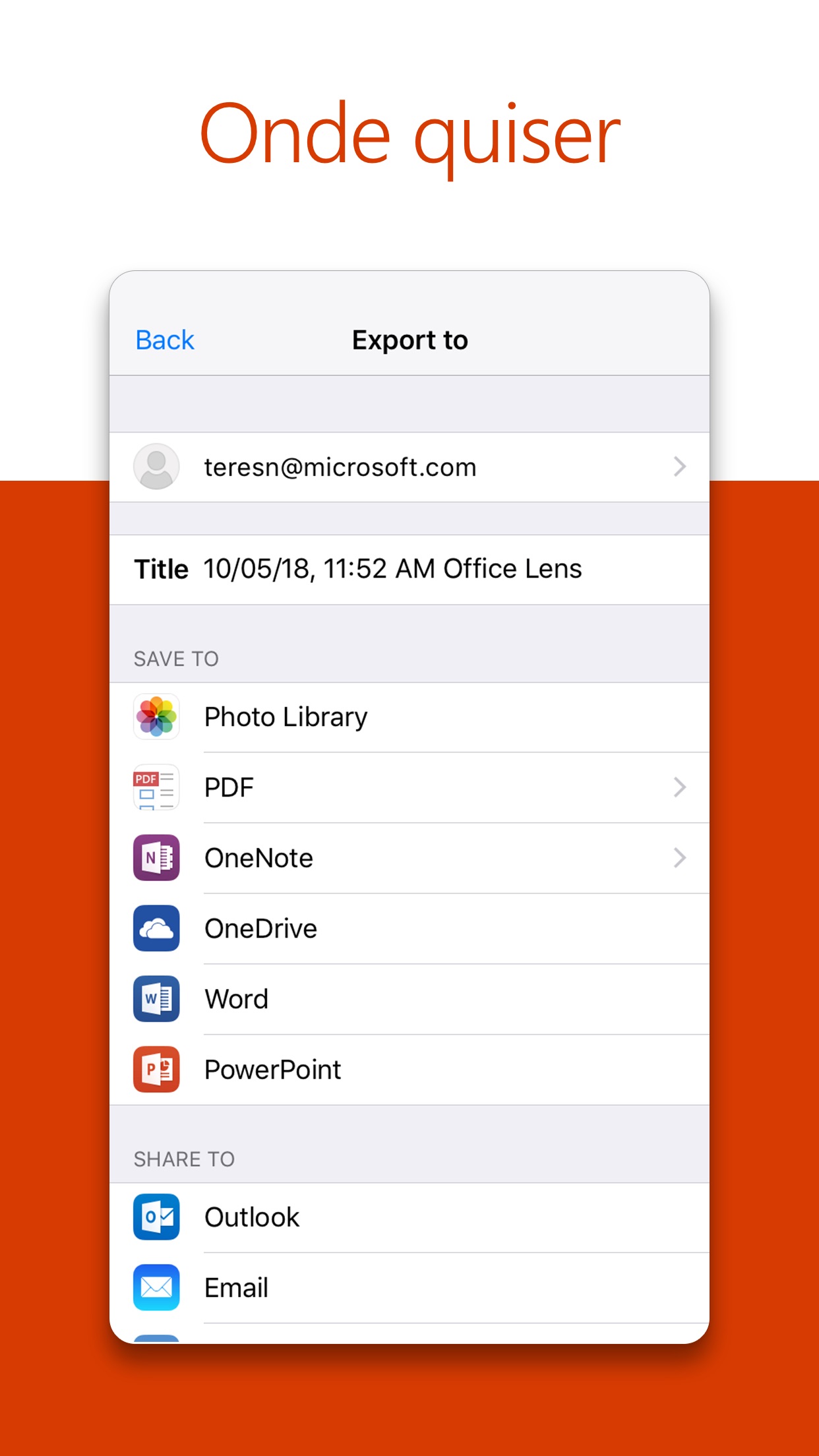 Screenshot do app Microsoft Office Lens|PDF Scan
