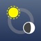 Sundial displays the sun and moon's rise/set cycle in a 24-hour ring