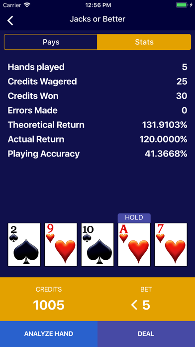 Video Poker - Wizard of Odds screenshot 4