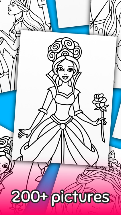 Princess coloring book 4 girls screenshot-3