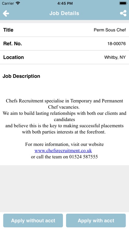 Chefs Recruitment