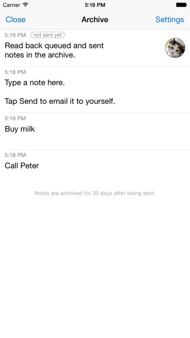 Captio - Email yourself with 1 tap Screenshot 3