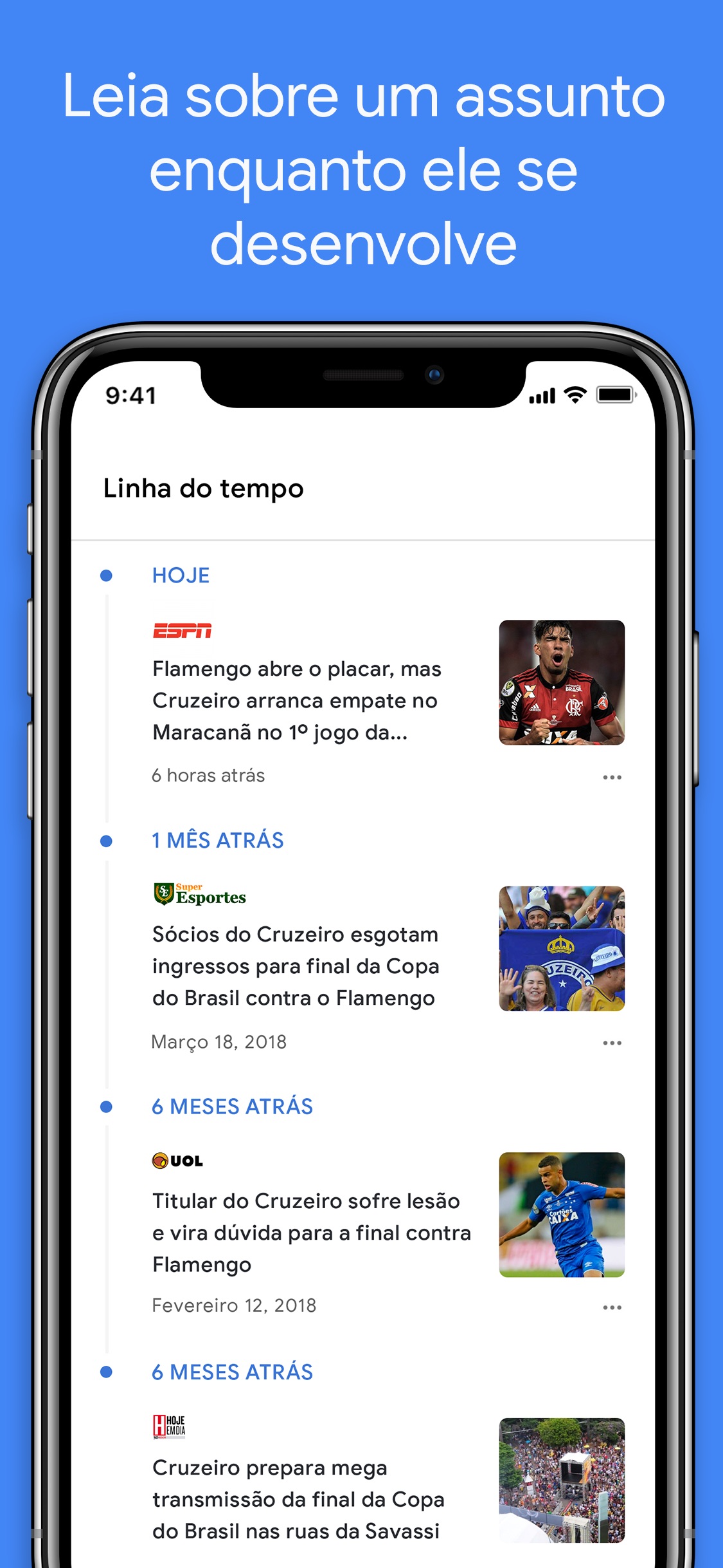 Screenshot do app Google Notícias