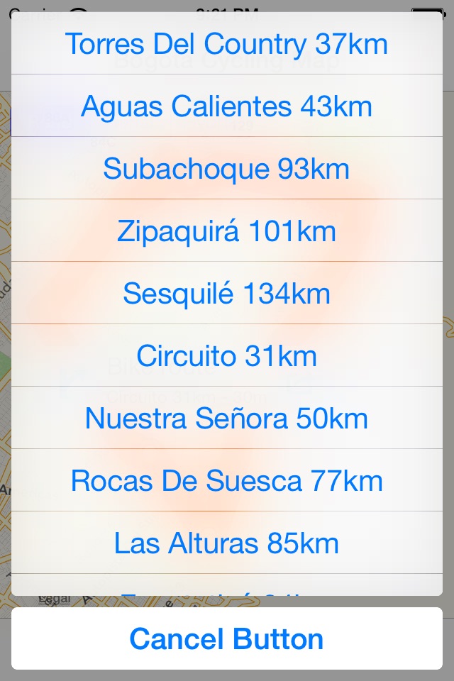 Bogota Cycling Map screenshot 2