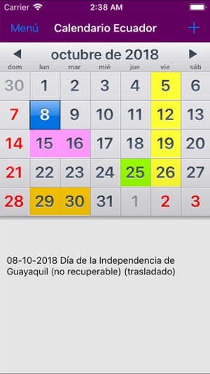 Calendario 2019 Ecuador NoAds(圖1)-速報App