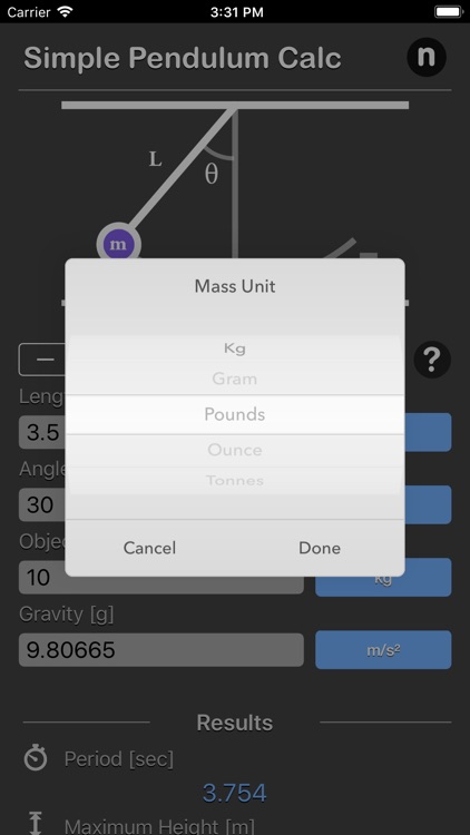Simple Pendulum Calculator screenshot-5