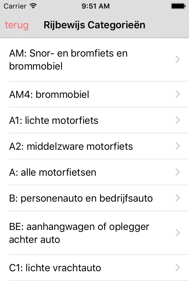 Rijbewijzen screenshot 3