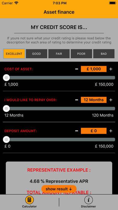 Asset Finance Calculator screenshot 2