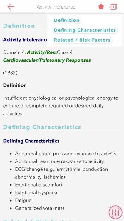 Nursing Diagnoses: NANDA codes