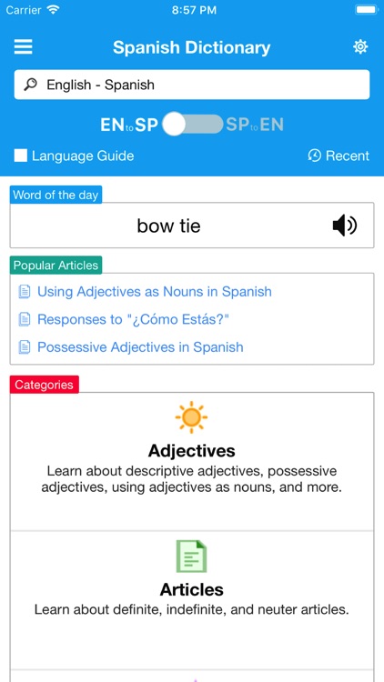 English Spanish Dictionary PRO