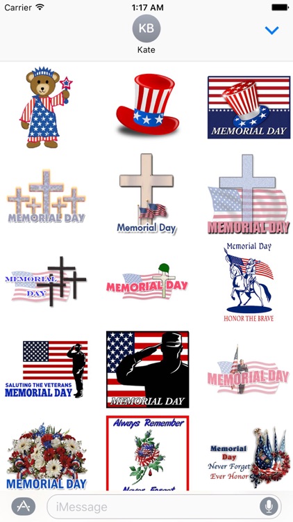 Happy Memorial Day Sticker Set