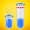 The task is simple: fill up the test tubes with the right amount of water