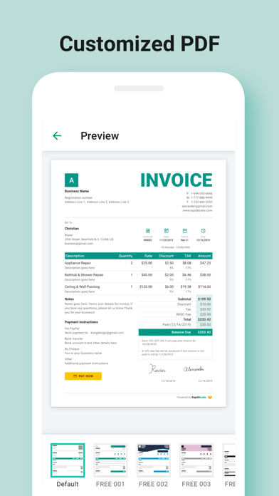 Invoice Maker by RapidBooks screenshot 3