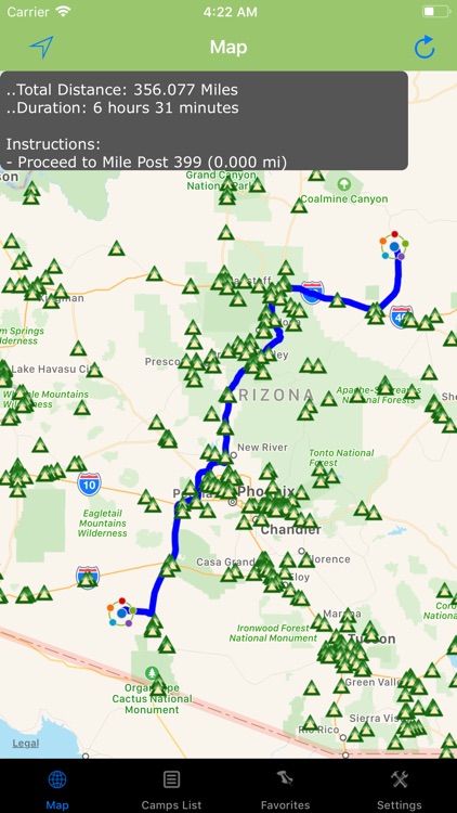 Arizona – Camping & RV spots