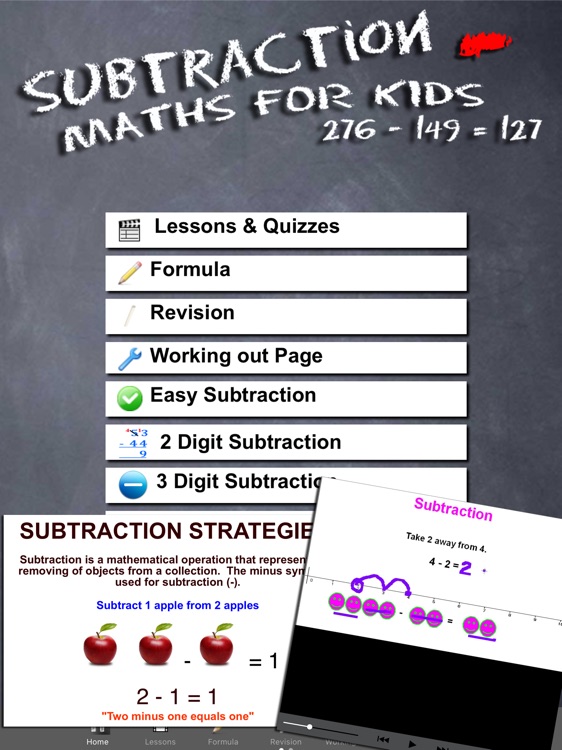 Subtraction math for kids