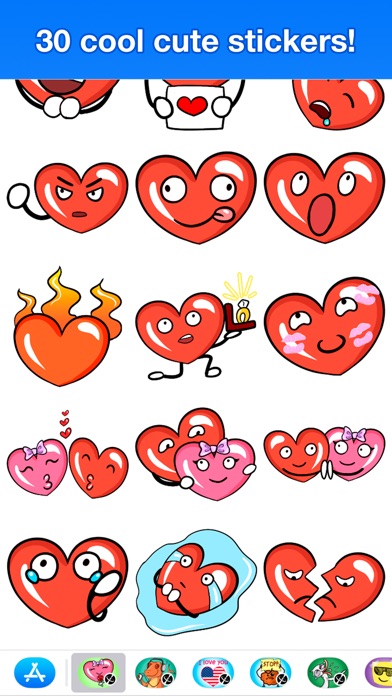 Hearts - Cute stickersのおすすめ画像4